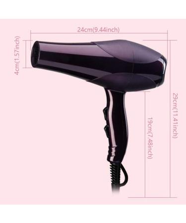 2000W Powerful Quick Drying Salon Professional Hair Dryer Compact Anti-frizz Ionic Hairdryer with 2 Styling Nozzle and Diffuser 3 Heat 2 Speed Settings Blow Hair for Home and Salon Black Small - Buy Online on GoSupps.com