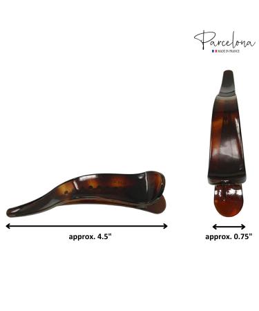 Parcelona French Brill Beak Celluloid Hair Claw Clips - Tortoise Shell/Brown (Set of 2) - Buy Online on GoSupps.com