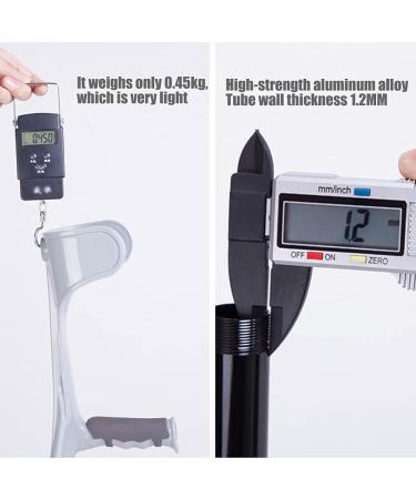 Folding Forearm Crutches Lightweight Crutches for Adults Ergonomic Comfortable Wrist Handle Heavy Duty for Standard and Tall Adults Silver/Black decorate Lucky Star Selfless dedication - Buy Online on GoSupps.com