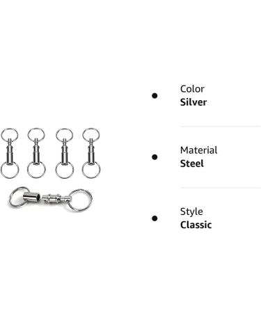 Handy Basics 4 Pack Quick Release Detachable Pull Apart Keychain Silver - Buy Online on GoSupps.com