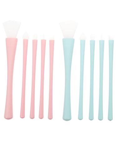 Mikinona 2 Sets Silicone Makeup Brush Lip Makeup Brush Silicone Facial Brush Applicator Eyeliner Applicator Lip Liner Brush Eye Shadow Skincare Brush for Mud Lip Gloss Wand