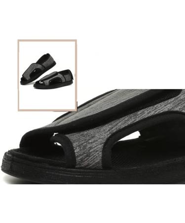 Men's Lightweight Anti Slip Diabetic Shoes - Adjustable Indoor Breathable Slippers - Grey - Size 8.5 - Buy Online on GoSupps.com