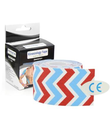 Cotton Sticky Kinesiology Tape - Therapeutic Athletic Tape - for Pain Relief Muscle & Joint Support - 16ft Uncut Roll (5CMX5M neon red) 5CMX5M Neon Red