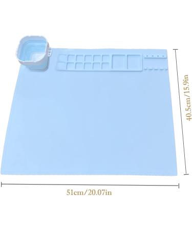 Silicone Craft Mat for Resin & Liquid Casting | Non Stick 20x16 Sheet for Art, Painting, Clay & Play | Includes Cleaning Cup | Blue - Buy Online on GoSupps.com