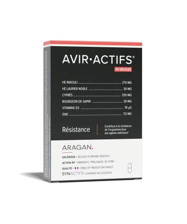 ARAGAN - Synactives - Aviractives - Immunity & Resistance Dietary Supplement - Zinc, Vitamin D3, Laurel, Fir Bud - 30 capsules - 15 days to 1 month taken - Made in France