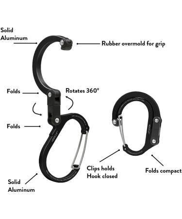 HEROCLIP Mini Carabiner Clip & Hook - Black & Blue for Travel, Luggage, Purse, Small Bags - Buy Online on GoSupps.com