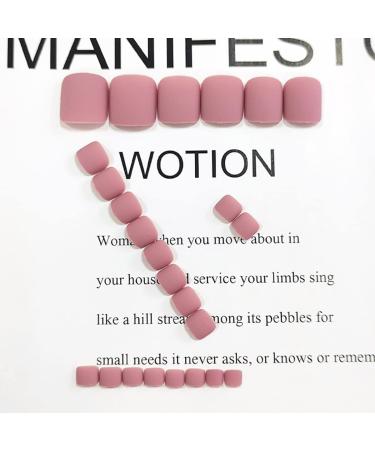 Handcess Square Matt Artificial Toenails - Short Skin Color & Pink Full Cover Nail Tips (24 Pieces) | Ideal for Women & Girls - International Shipping Available - Buy Online on GoSupps.com