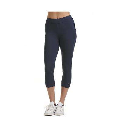 Ronony sports pants women 3/4 jogging pants summer leisure pants loose fit training trousers with bags and cord for jogging fitness high Taile sweatose m 001#marine blue