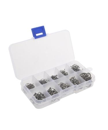 Yardwe Box 500pcs 10 Fishing Hooks Fishhooks Fish Hook Ten Grids Buckle Box