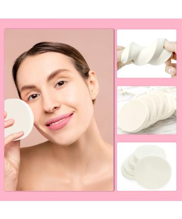 Vmiapxo 48-Piece White Makeup Sponge Set - Beauty Blender for All Skin Types, Wet and Dry Dual Use - Round Foam Pads for Foundation and Powder Application - Buy Online on GoSupps.com