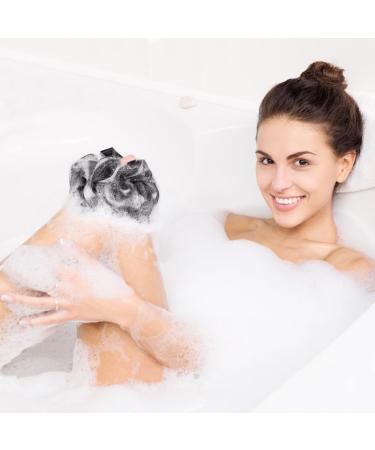 3Pcs Eco-Friendly Large Bath Loofah Sponge | Body Scrubber & Exfoliator for Clean Skin | Black - Buy Online on GoSupps.com