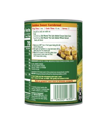 Del Monte Sweet Corn Cream Style - No Salt Added 14.75 oz. (2 Pack) - Buy Online on GoSupps.com