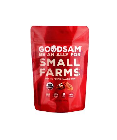 GoodSAM Organic Raw Pecan Halves 1 lb, Gluten Free, Regenerative Farming, Vegan, Keto, Direct Trade
