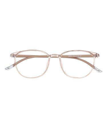 GUDVUE Blue Light Glasses Ultra Lightweight Oval Eyeglasses Computer Reading/Gaming/TV/Phones Glasses for women/men Anti Glare/UV400/Eye Strain Champagne Champagne Clear