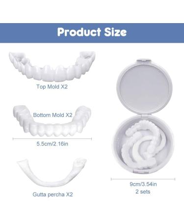 Buy Frenzify Temporary Cosmetic Veneers - 2 Pairs of Snap-On Upper & Lower Teeth Prostheses for Comfort & Confidence | Ideal for Bad Teeth - Buy Online on GoSupps.com