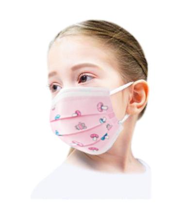 Kids 3 Ply Disposable Face Masks - 50PCS Pink Cat Print | Earloop Children's Protective Mask - Buy Online on GoSupps.com