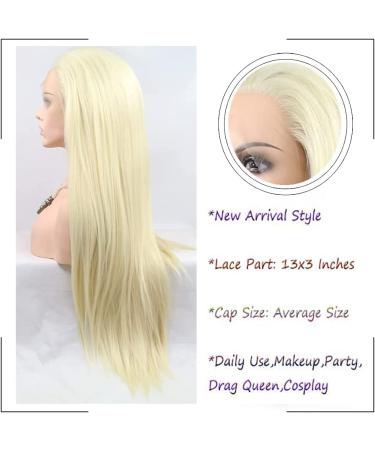 Angle Lucky Blonde Lace Front Wig for Women Synthetic Long Straight 613 Blonde Free Part Natural Hairline Wig Heat Resistant Cosplay Makeup Wigs 24 Inches 24 Blonde - Buy Online on GoSupps.com