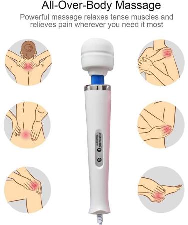 Powerful 10 Speed Handheld Electric Back Massager for Sports Recovery and Muscle Pain Relief - White - Buy Online on GoSupps.com