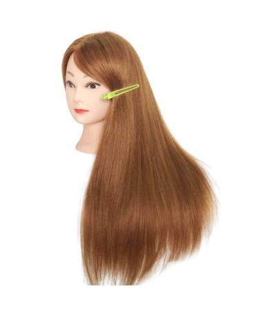Mr.LQ Show window puppet with hair 80% real hair training head Shop window doll doll doll training training head for cutting braid exercises light brown