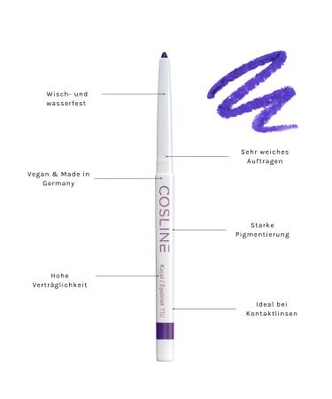 Cosline Kajal & Eyeliner No. 110 - Purple Waterproof Vegan Soft Application High Pigmentation | Made in Germany | International Shipping - Buy Online on GoSupps.com