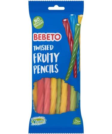 Bebeto Mixed Candy Assortment - Strawberry & Blue Raspberry Laces Fizzy & Twisted Fruit Pencils Rainbow Laces Banana Raspberry Pencils 160g Each - Pack of 8 - Buy Online on GoSupps.com