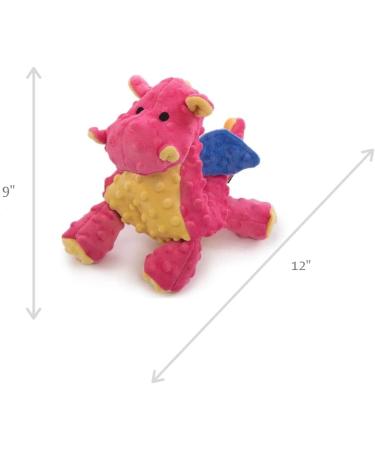 GoDog Dragons Squeaker Plush Dog Toy - Chew Guard Technology - Durable & Chew Resistant - Multiple Styles & Sizes - Large Coral - Buy Online on GoSupps.com