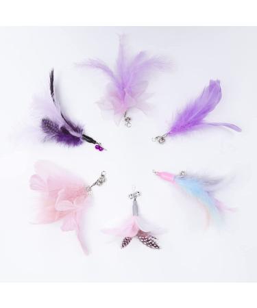 Jetczo Cat Wand Toy - Feather Replacements with Bells for Interactive Exercise - 6 Piece Set - Buy Online on GoSupps.com