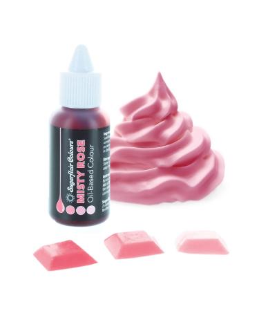 Sugarflair Misty Rose (Pink) Oil Based Food Colouring Highly Concentrated Edible Oil Based Blue Food Colour for Consistent Colouring of High Fat Foods: Icing Buttercream Chocolate & More - 30ml Single Misty Rose (Pink)