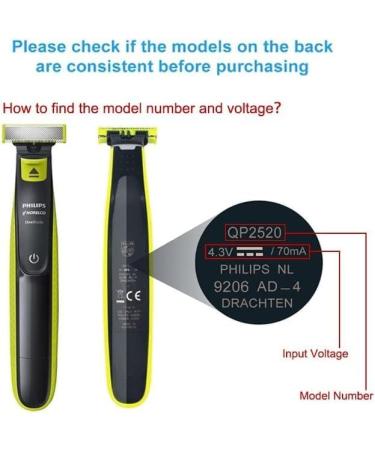 Philips One Blade Charger Cable - 4.3v A00390 USB Charging Cord for Oneblade QP2520 QP2620 MG3720 MG5730 BT3206 MG3710 MG5720 BT3208 - Replacement Charger for Philips Norelco Razor - Buy Online on GoSupps.com