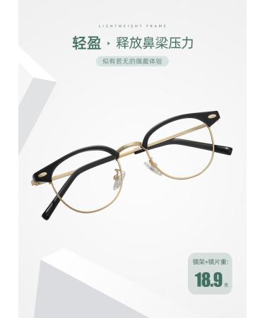 Buy SERONI Blue Light Blocking Glasses - TR90 Metal Frame for Women & Men | Anti UV Ray Computer & Reading Glasses - Stylish Black-Gold 46mm - Buy Online on GoSupps.com