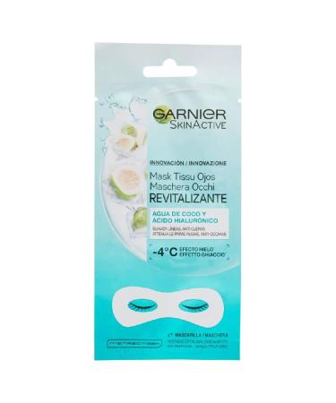 Garnier Eye Sheet Mask with Coconut Water & Hyaluronic Acid smoothes fine lines reduces puffy eyes Skin Active (1 piece)