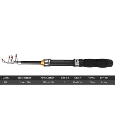 Angelrod Mini Telescopic Fishing Rod | Portable 1m Sea & Freshwater Fishing Pole for Travel - Buy Online on GoSupps.com