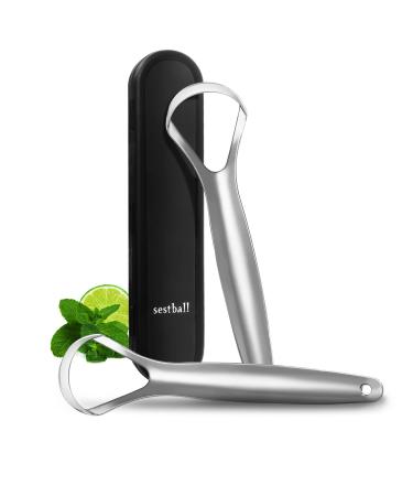 2 Pack Tongue Scraper Cleaner for Adults & Kids, Medical Grade Metal Tongue Scrapers with Travel Case, Wide-Head Tongue Cleaners Set for Fresh Breath Dental Eliminate Bad Breath in Seconds 2 Count (Pack of 1) Black Case(Wide-Head) - Buy Online on GoSupps.com