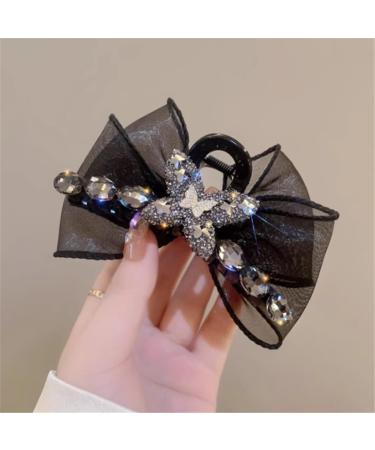 LNYHLXS Organza diamond encrusted grab clip large shark clip hair clip female back of the clip headwear - Buy Online on GoSupps.com