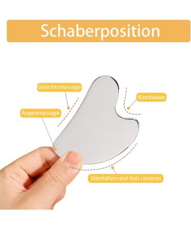 Bounabay Gua Sha Stainless Steel Heart Shape Massage Tool | Slimmer Face & Contouring | 8.5cm x 5.5cm | International Shipping - Buy Online on GoSupps.com