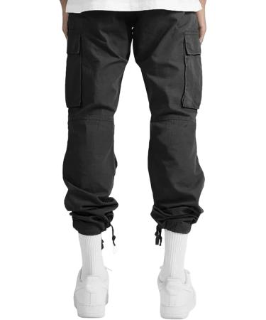 Cargo Pants for Men - Casual Joggers, Loose Fit Hiking Trousers in Black - Large Size - Buy Online on GoSupps.com