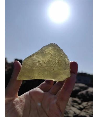 Buy Real Rough Libyan Desert Glass Tektite Necklace - Unique Golden Irregular Shape Crystal Jewelry for International Shipping - Buy Online on GoSupps.com