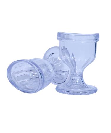 AYUSHYA HEALTH Transparent Eye Wash Cups with Storage Container- Eye Shaped Rim for Eye Rinse  Cleansing  Remove Dust  Makeup & Irritants- Set of 2