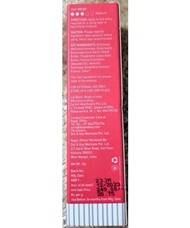 Strawberry Lip Balm (12g) with SPF 30 & Vitamin C | Tinted Hydration for Soft Naturally Pink Lips | Fades Pigmentation - Ideal for Women - Buy Online on GoSupps.com
