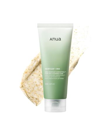 ANUA Heartleaf Quercetinol Pore Deep Cleansing Foam Facial Cleanser for Double Cleansing BHA Hyaluronic Acid Glycerin Face Wash Blackhead Remover Korean Skincare (150ml/5.07 fl.oz.)