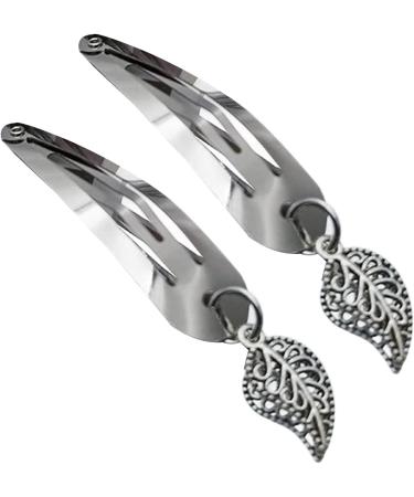 Silver Leaf Clip Hairpin Y2K Cute Barrette Heart Hair Clip Fashion Hairpin Headwear Girl Hair Accessoires Metal Bangs Clip Hairpin Hair Accessories Clip - Buy Online on GoSupps.com