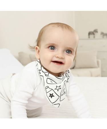 Lekebaby Baby Triangle Scarf 8 Pack - Absorbent Soft Cotton Bibs with Snap Fasteners for Boys & Girls - Buy Online on GoSupps.com