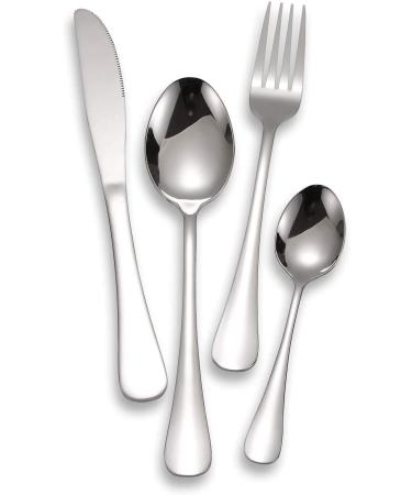 24 Piece Cutlery Set Stainless Steel Flatware Set with Knife Spoon Fork Service for 6 Dishwasher Safe Fork and Spoon HUAN TAI - Buy Online on GoSupps.com