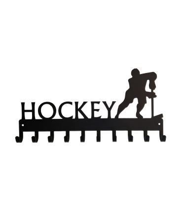 Ice Hockey Player Skating Sports Medal Hanger Display - 14.5 inches with 10 Hooks - Made in The USA - Strong & Sturdy for Multiple Sports Medals, Ribbons & Awards