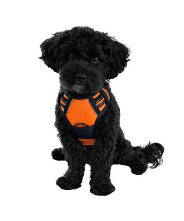 Dog harness for small and medium -sized dogs reflective made of nylon - anti -train dishes ideal for training units with puppies - breathable mesh upholstery (orange gr. M) m orange - Buy Online on GoSupps.com