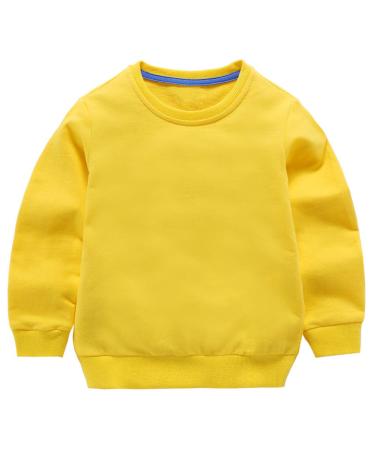 Taigood Kids Jumper for Boys Cotton Sweatshirt Long Sleeve T Shirts Pullover Autumn Winter Age 1-7 Years 12-18 Months Yellow