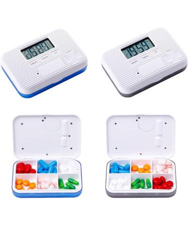 Digital Pill Dispenser with Alarm and LCD Display - 6 Compartment Mini Pill Organizer for Daily Medication Management - Buy Online on GoSupps.com