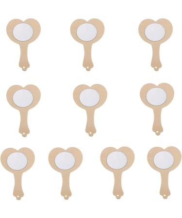 Buy Baosity Children's Birthday Princess Mirror Set - DIY Heart-Shaped Wooden Hand Mirrors for Party Decoration | 10 Pieces - Buy Online on GoSupps.com