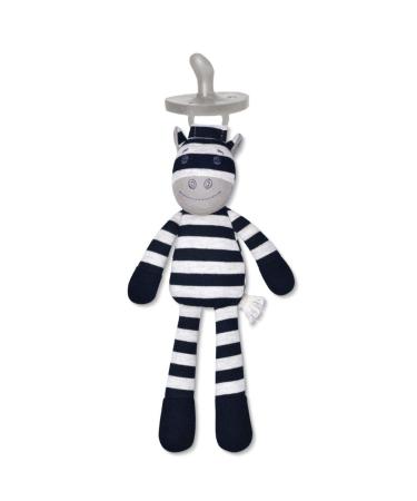 Apple Park Organic Farm Buddies - Ziggy Zebra Pacifier Buddy  Baby Toy for Newborns and Infants - Hypoallergenic  100% Cotton