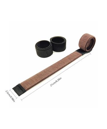 Miniy 3Pcs Donut Hair Bun Maker Set | DIY Hair Bun Accessories & Tools | French Twist Hair Clips in Black Dark Brown & Brown - Buy Online on GoSupps.com